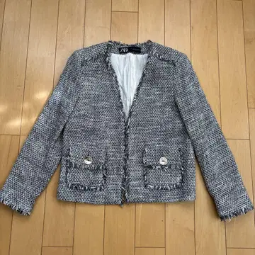 ZARA 노카라 트위드 자켓