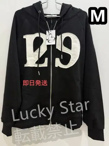 ILLIGO 129 로고 블랙 집업 후드티 M 한국 당일 발송