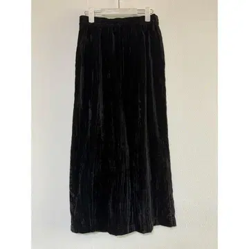 green label relaxing 와셔 벨로아 스커트 블랙