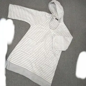 Francfranc 스트라이프 후드 부착 타월 원단 후드티