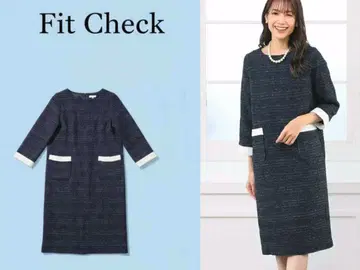 Rebloom I라인 바이컬러 트위드 원피스 워셔블 포켓