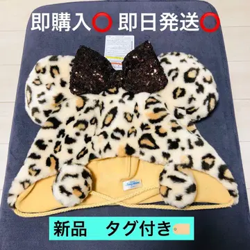 도쿄 디즈니 리조트 팬캡 레오파드 무늬 베이지 브라운 미니