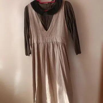 Samansa Mos2 베이지 V넥 원피스 F 사이즈