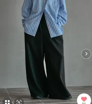 렙심 금기 개더 와이드 팬츠 AW 블랙