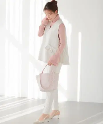 Fit more 포켓 프릴 트위드 베스트