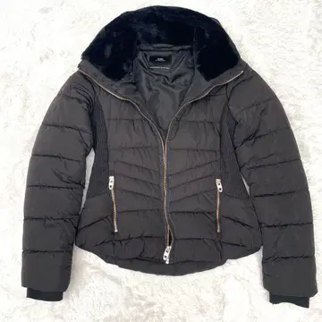 ZARA 퍼 달린 다운 자켓 블랙