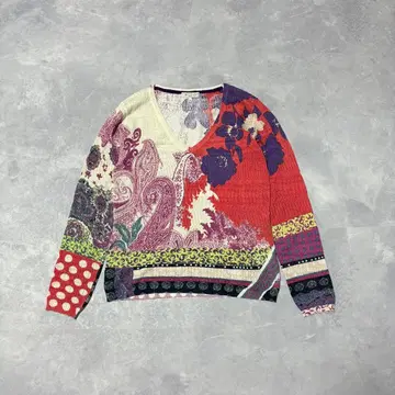 ETRO 에트로 실크 혼방 니트 티셔츠 페이즐리 꽃무늬 썸머 니트