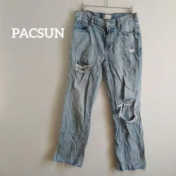 PACSUN 데미지 가공 데님 팬츠 롱 바지 여성용