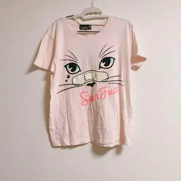 LISTEN FLAVOR 셔츠 고양이 핑크