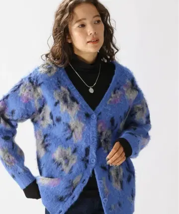 니코앤드 모티브 모듬 자카드 가디건 꽃무늬