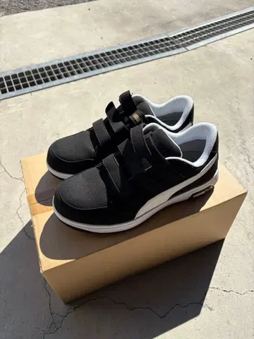 Puma 블랙 안전화 벨크로 헤리티지 로우컷