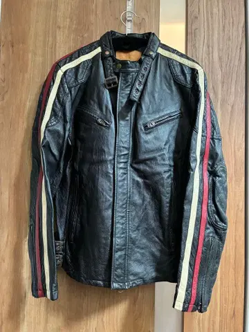 [ 사이즈3 ] JACKROSE 가죽 자켓 블랙 스트라이프