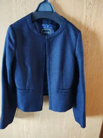 네이비 노카라 자켓과 스커트 세트 any fam