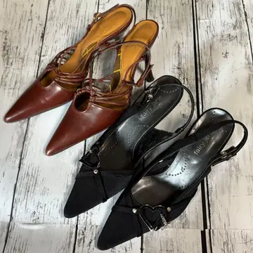 여성용 하이힐 2켤레 세트 23.5cm 브라운 새상품급