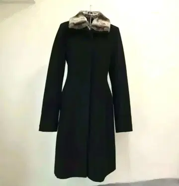 SCOT CLUB 퍼 롱 코트 벨트 포함