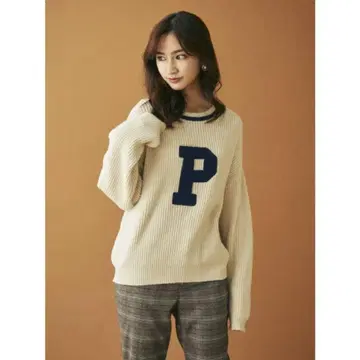 dazzlin P 로고 아이보리 니트 택 포함 새상품