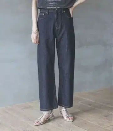 글로벌 워크 GOOD 데님 스트레이트 팬츠 네이비 M