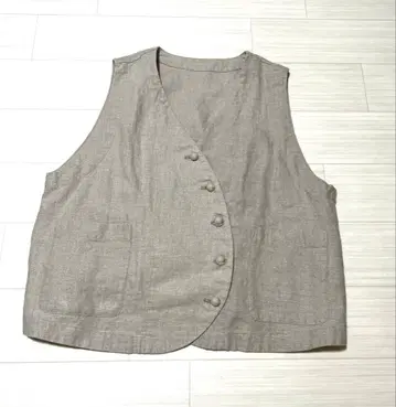 네스트로브 린넨 버튼 루즈 베스트