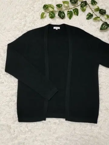 BEAUTY&YOUTH 니트 와플 노버튼 가디건 XL 블랙