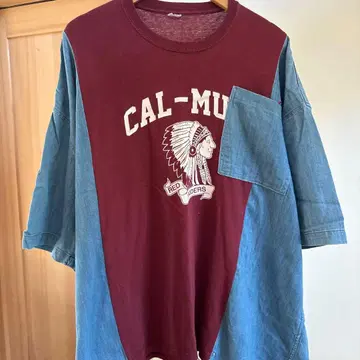 인디언 프린트 T셔츠 구제 의류 리메이크