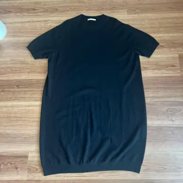 PLAGE 블랙 반팔 니트 원피스