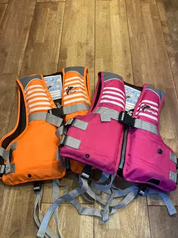 키즈 구명 조끼 오렌지 [ L ] 핑크 [ S ] 2세트