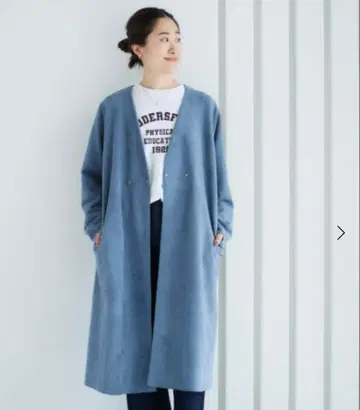 [르 쿠르 블랑/le.coeur blanc] 페이크 스웨이드 롱 코트