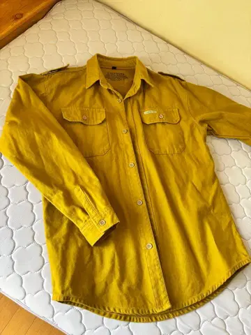 EVEN RIVER 밀리터리 셔츠 머스타드