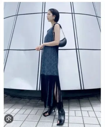 릴리 브라운 자카드 프린지 원피스