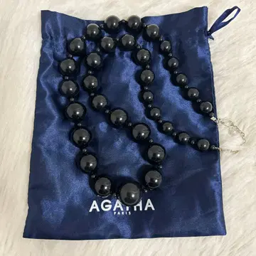 AGATHA PARIS 아가타 블랙 비즈 목걸이 빅 사이즈