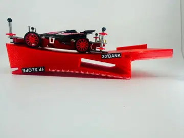 미니 사륜구동 30도 뱅크&1P 슬로프 체커 클리어 레드