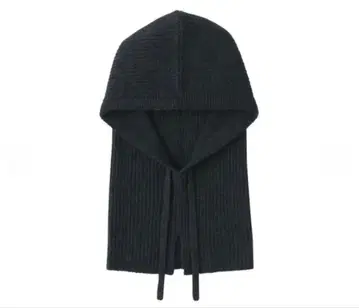 새상품 무인양품 울 리브 발라클라바 차콜 그레이