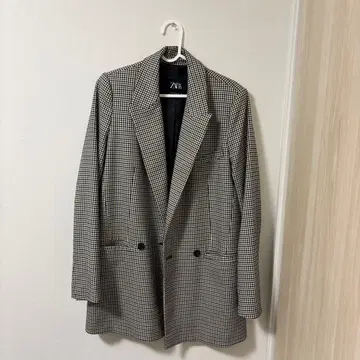 ZARA 체크 무늬 테일러드 자켓 XS
