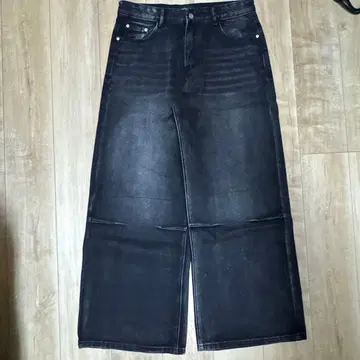 Asapmode 블랙 와이드 레그 데님 M