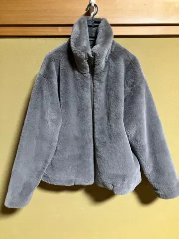 유나이티드 애로우즈/인조 모피 지퍼 블루종