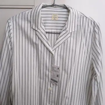 GIORDANO 긴팔 셔츠 M 화이트/네이비