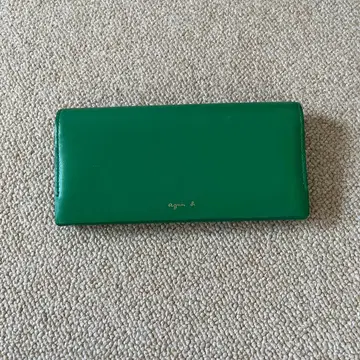 [ 애니에스 베이 ] 그린 가죽 장지갑 스냅 버튼식