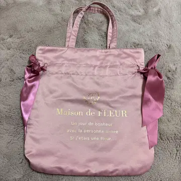 Maison de FLEUR 리본 포함 토트백 핑크