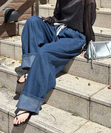 [ ISOOK / 아이스크림 ] 릴랙스 와이드 데님