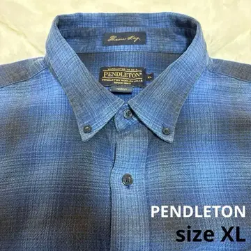 새상품급 PENDLETON 펜들턴 옴브레 체크 셔츠 파랑 XL