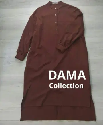 [다이아 컬렉션] 긴팔 밴드 카라 테일 컷 셔츠 원피스