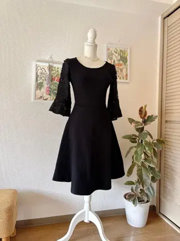 Apuweiser Riche 레이스 슬리브 니트 원피스