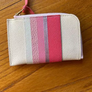 RIOWA 가죽 코인 케이스 핑크 스트라이프