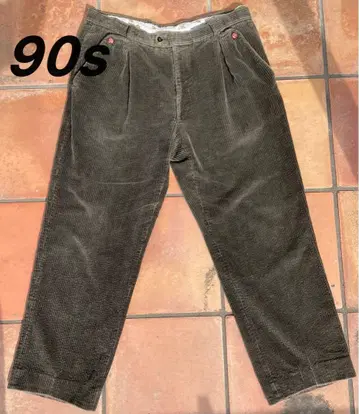 90s 이탈리아제 2턱 굵은 폭 코듀로이 팬츠