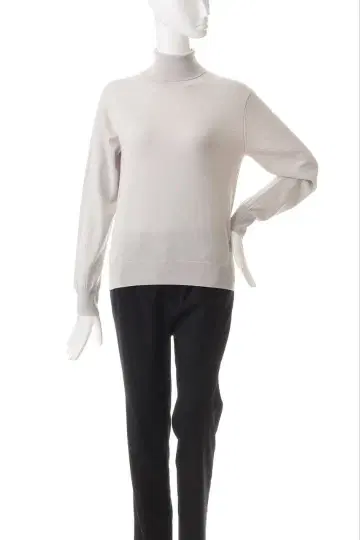 에부르 라이트 실크 코튼 하이넥 니트 풀오버