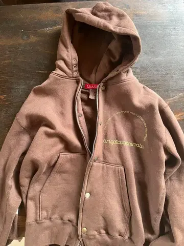 twopeace 후디 브라운 후드 맨투맨