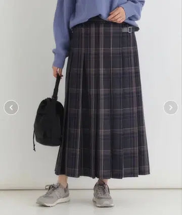 Right-on 체크 플리츠 스커트