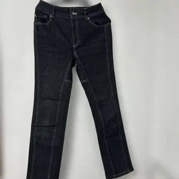 발렌자 38 다크 데님 스트레이트 팬츠 화이트 스티치