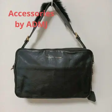 ADMJ 숄더백 가죽 2층 블랙