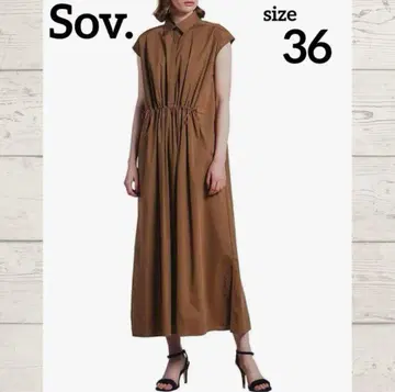 더블 스탠다드 클로징 Sov. 브라운 셔츠 원피스 반팔 M